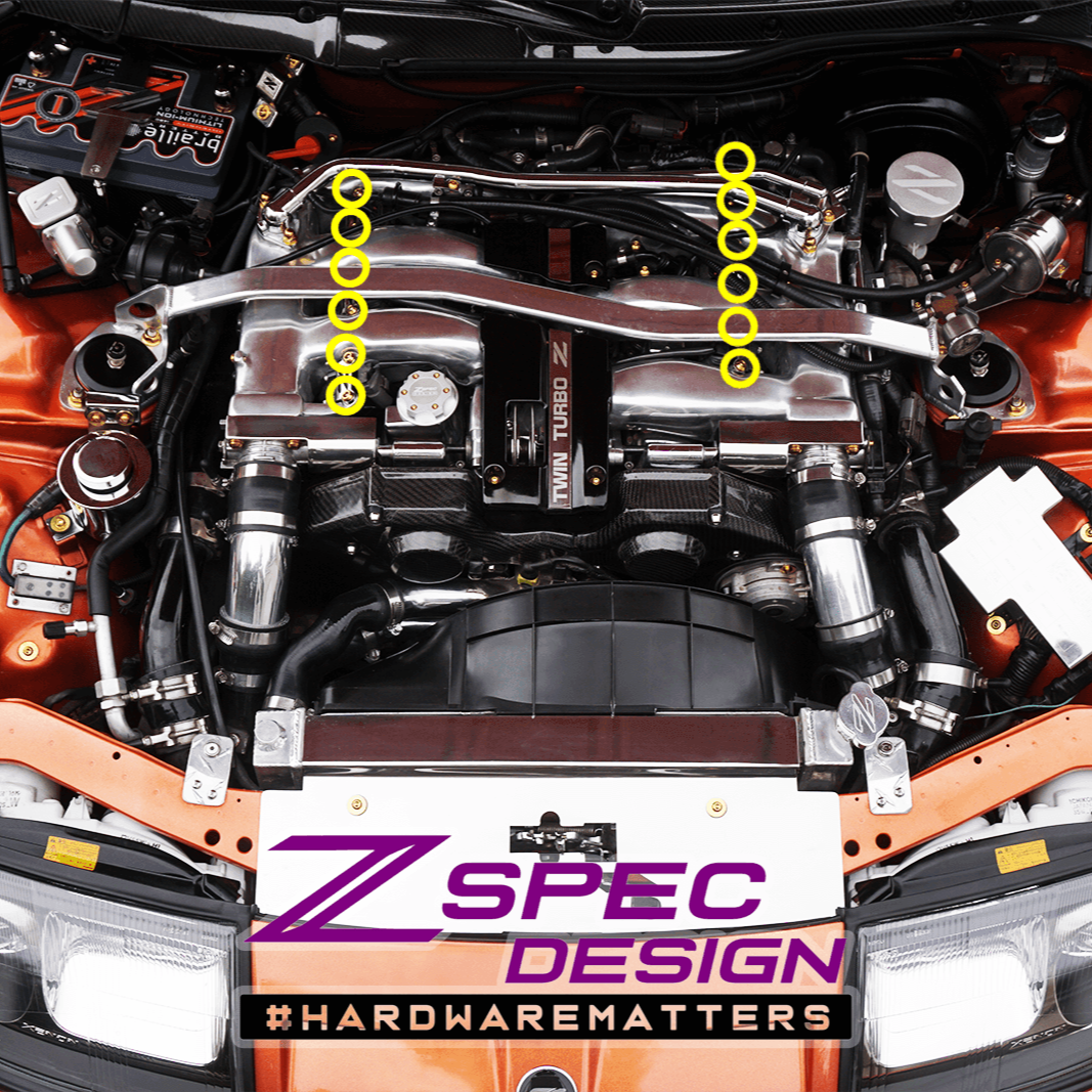 ZSPEC Coil Brackets Dress Up Bolts® Fastener Kit for 300zx Z32, Titanium - ZSPEC Design LLC - Hardware Fasteners - 300zx, Fastener Kit, nissan, z32 - zspecdesign.com