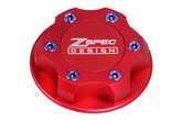 ZSPEC Billet Oil Filler Cap - Red w/ Titanium Accents, Engine Bay Dress Up Nissan Datsun Z ZX 300zx 350z 370z Frontier RZ34 Titan VQ35/37/38/40 VR30/38 RB20/26/26/30 VK56 VG30 & Datsun L-Series L24/26/28