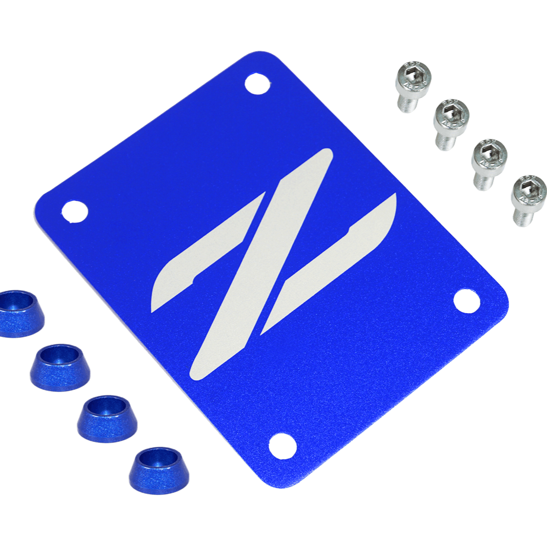 ZSPEC Blue PTU Holes Cover Plate for Z32 300zx, Billet - ZSPEC Design LLC - Hardware Fasteners - 300zx, accessory, nissan, ptu, z32 - zspecdesign.com