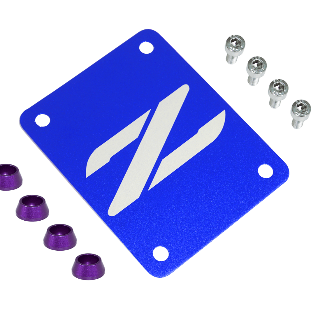 ZSPEC Blue PTU Holes Cover Plate for Z32 300zx, Billet - ZSPEC Design LLC - Hardware Fasteners - 300zx, accessory, nissan, ptu, z32 - zspecdesign.com