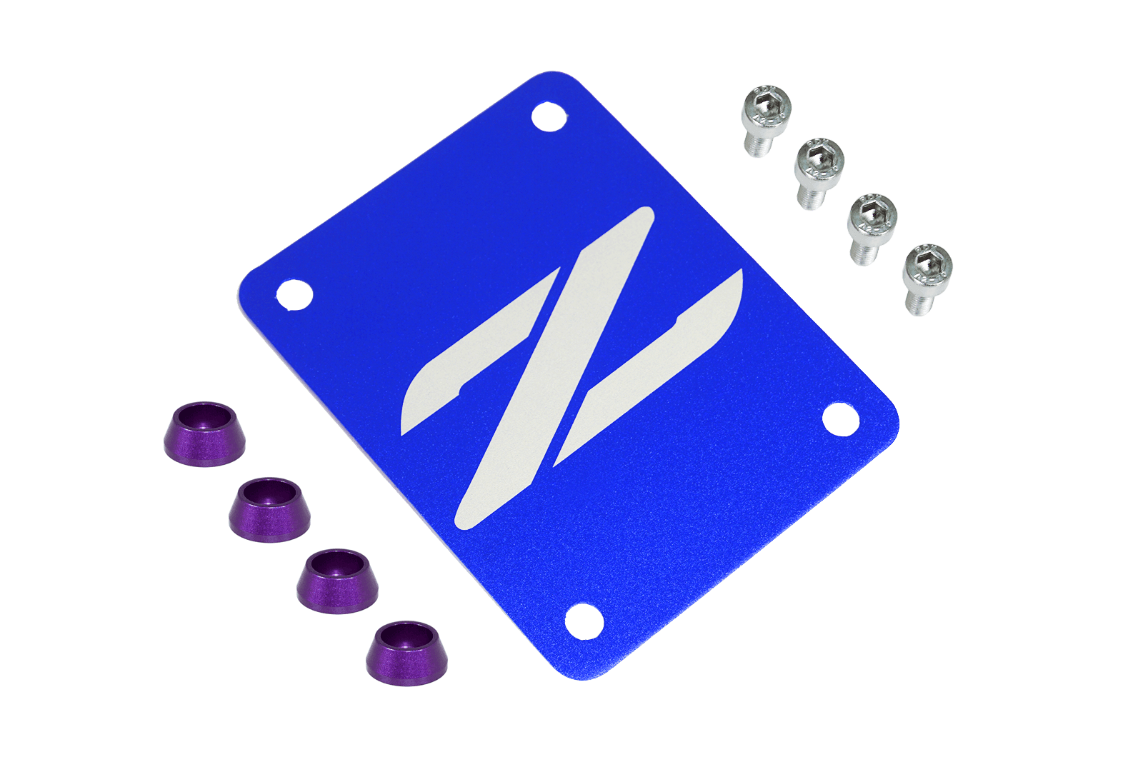ZSPEC Blue PTU Holes Cover Plate for Z32 300zx, Billet - ZSPEC Design LLC - Hardware Fasteners - 300zx, accessory, nissan, ptu, z32 - zspecdesign.com