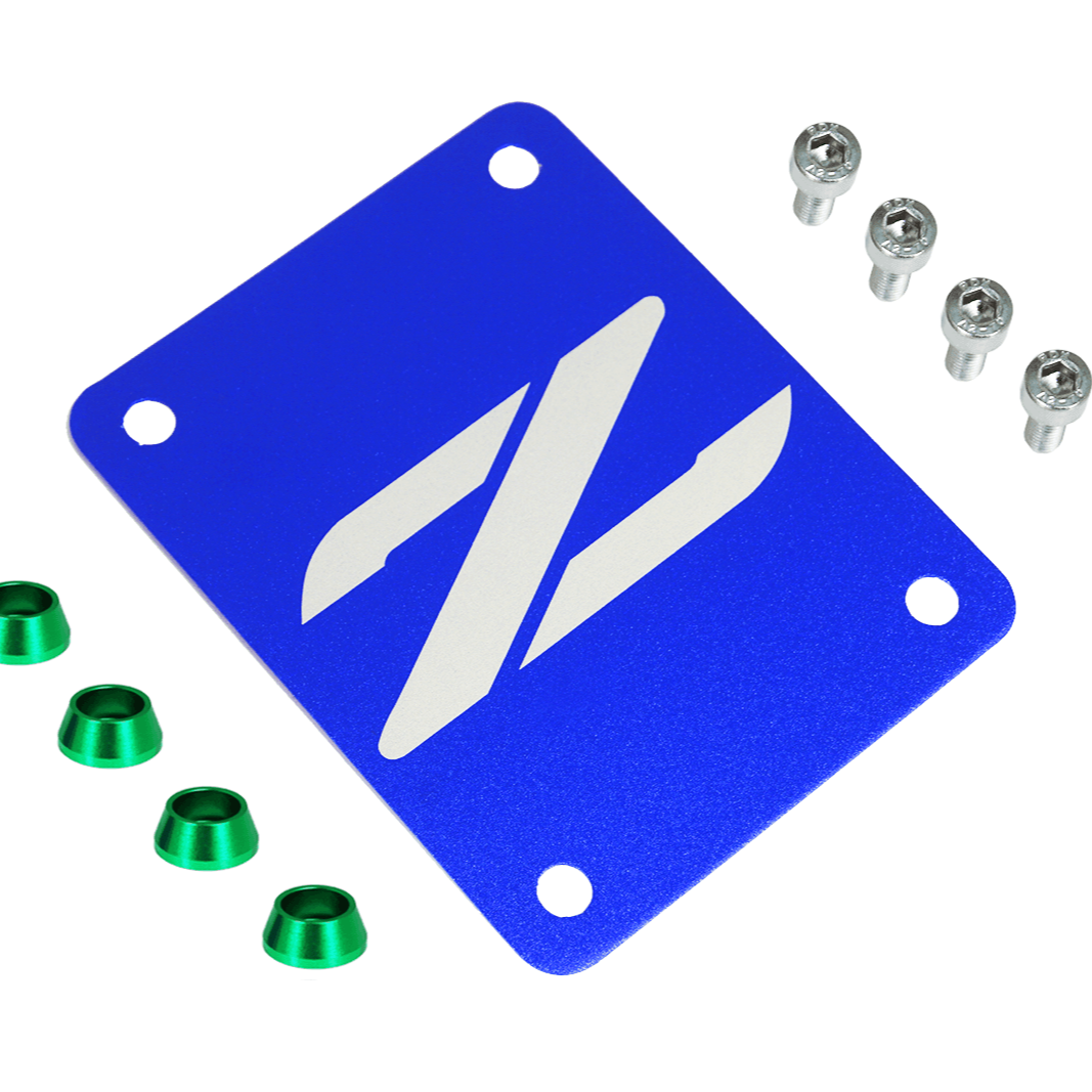 ZSPEC Blue PTU Holes Cover Plate for Z32 300zx, Billet - ZSPEC Design LLC - Hardware Fasteners - 300zx, accessory, nissan, ptu, z32 - zspecdesign.com
