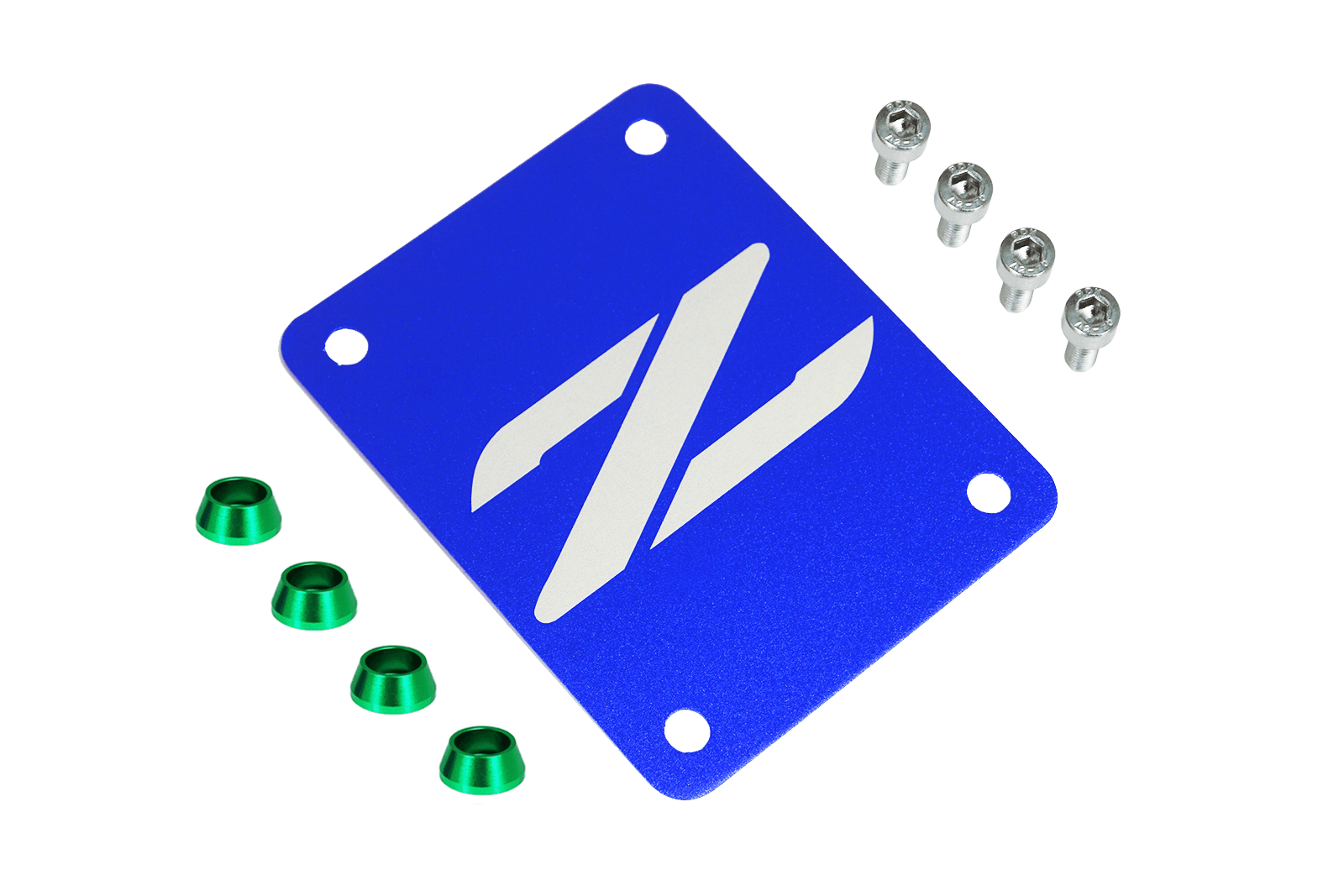 ZSPEC Blue PTU Holes Cover Plate for Z32 300zx, Billet - ZSPEC Design LLC - Hardware Fasteners - 300zx, accessory, nissan, ptu, z32 - zspecdesign.com