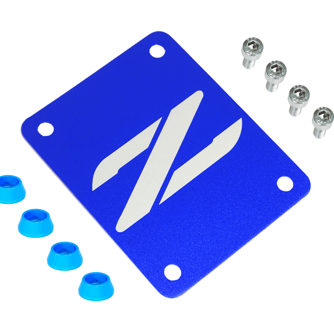 ZSPEC Blue PTU Holes Cover Plate for Z32 300zx, Billet - ZSPEC Design LLC - Hardware Fasteners - 300zx, accessory, nissan, ptu, z32 - zspecdesign.com