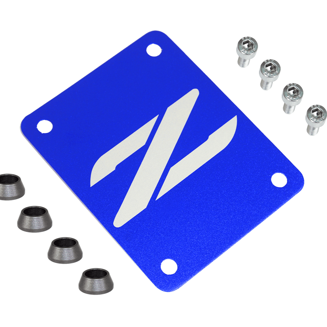 ZSPEC Blue PTU Holes Cover Plate for Z32 300zx, Billet - ZSPEC Design LLC - Hardware Fasteners - 300zx, accessory, nissan, ptu, z32 - zspecdesign.com