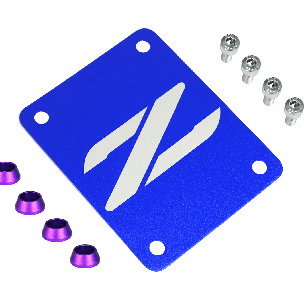 ZSPEC Blue PTU Holes Cover Plate for Z32 300zx, Billet - ZSPEC Design LLC - Hardware Fasteners - 300zx, accessory, nissan, ptu, z32 - zspecdesign.com