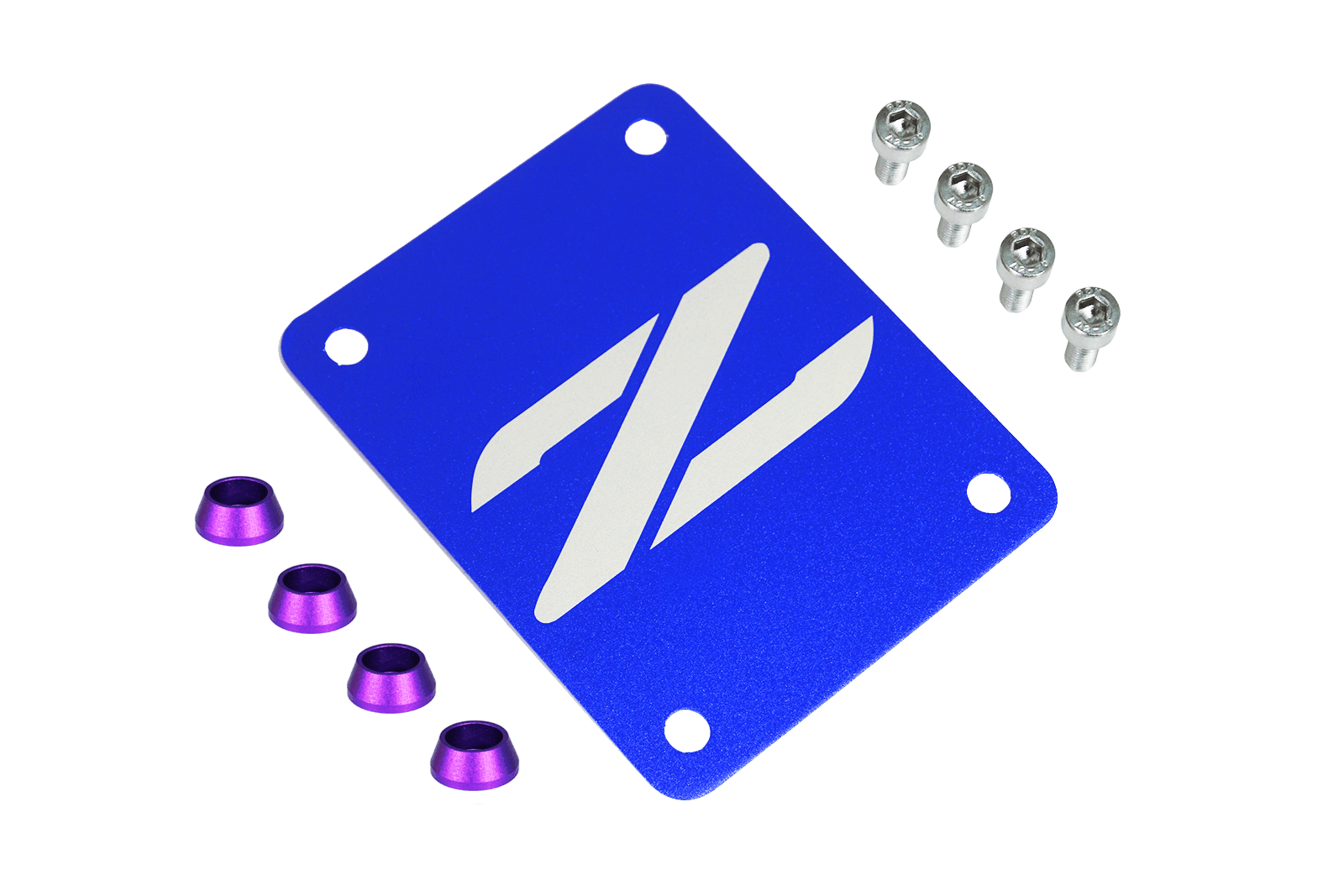 ZSPEC Blue PTU Holes Cover Plate for Z32 300zx, Billet - ZSPEC Design LLC - Hardware Fasteners - 300zx, accessory, nissan, ptu, z32 - zspecdesign.com