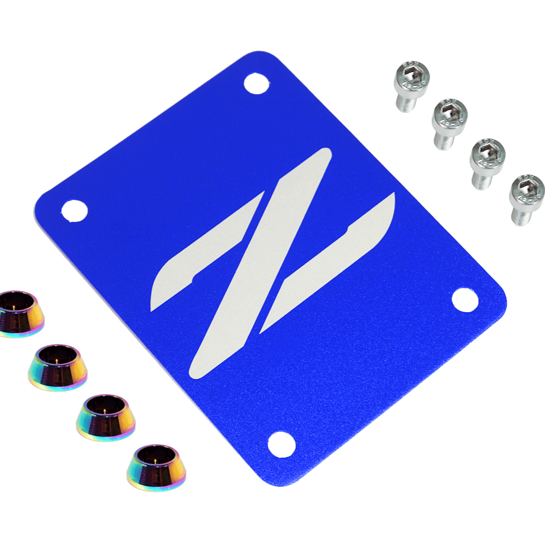 ZSPEC Blue PTU Holes Cover Plate for Z32 300zx, Billet - ZSPEC Design LLC - Hardware Fasteners - 300zx, accessory, nissan, ptu, z32 - zspecdesign.com