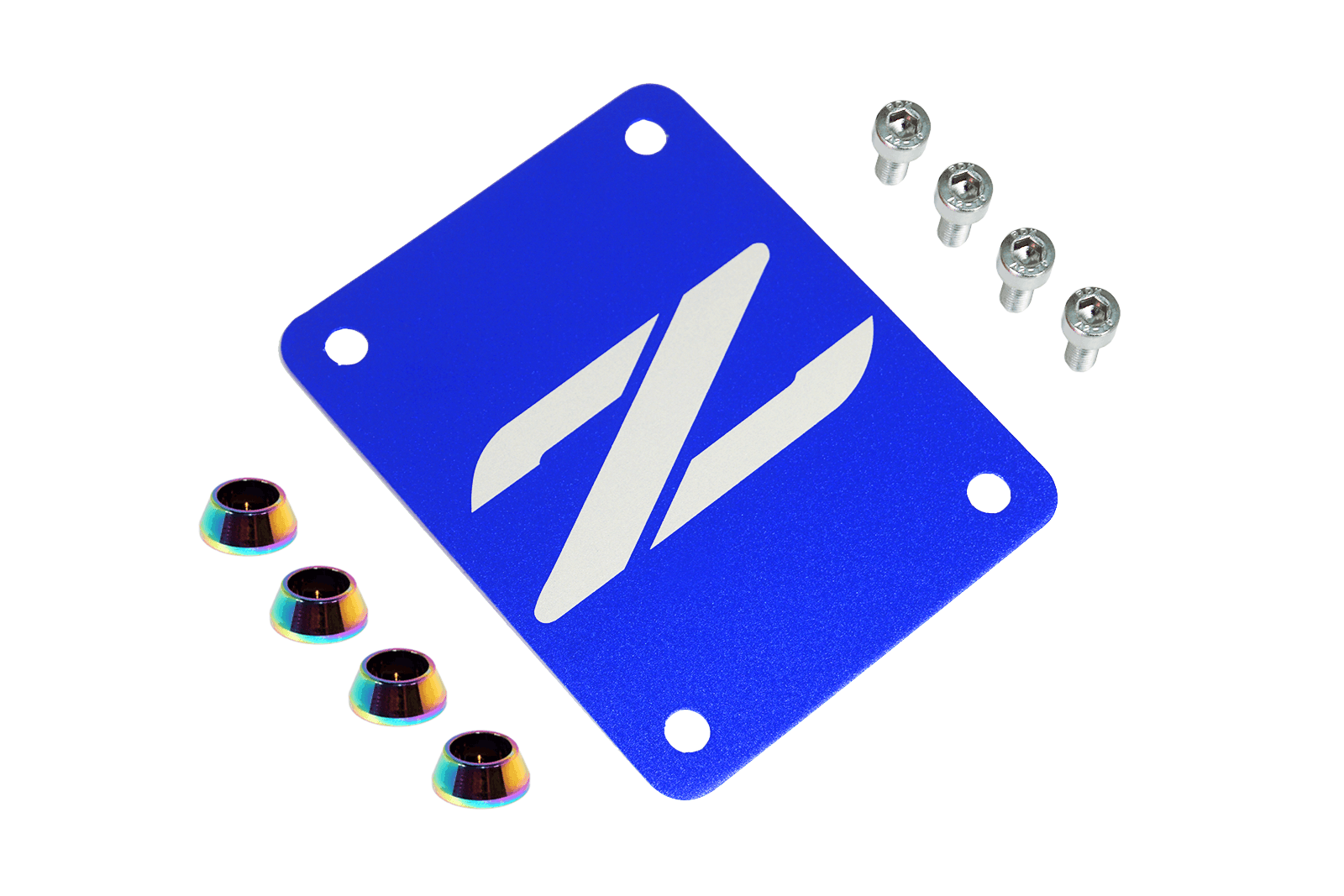 ZSPEC Blue PTU Holes Cover Plate for Z32 300zx, Billet - ZSPEC Design LLC - Hardware Fasteners - 300zx, accessory, nissan, ptu, z32 - zspecdesign.com