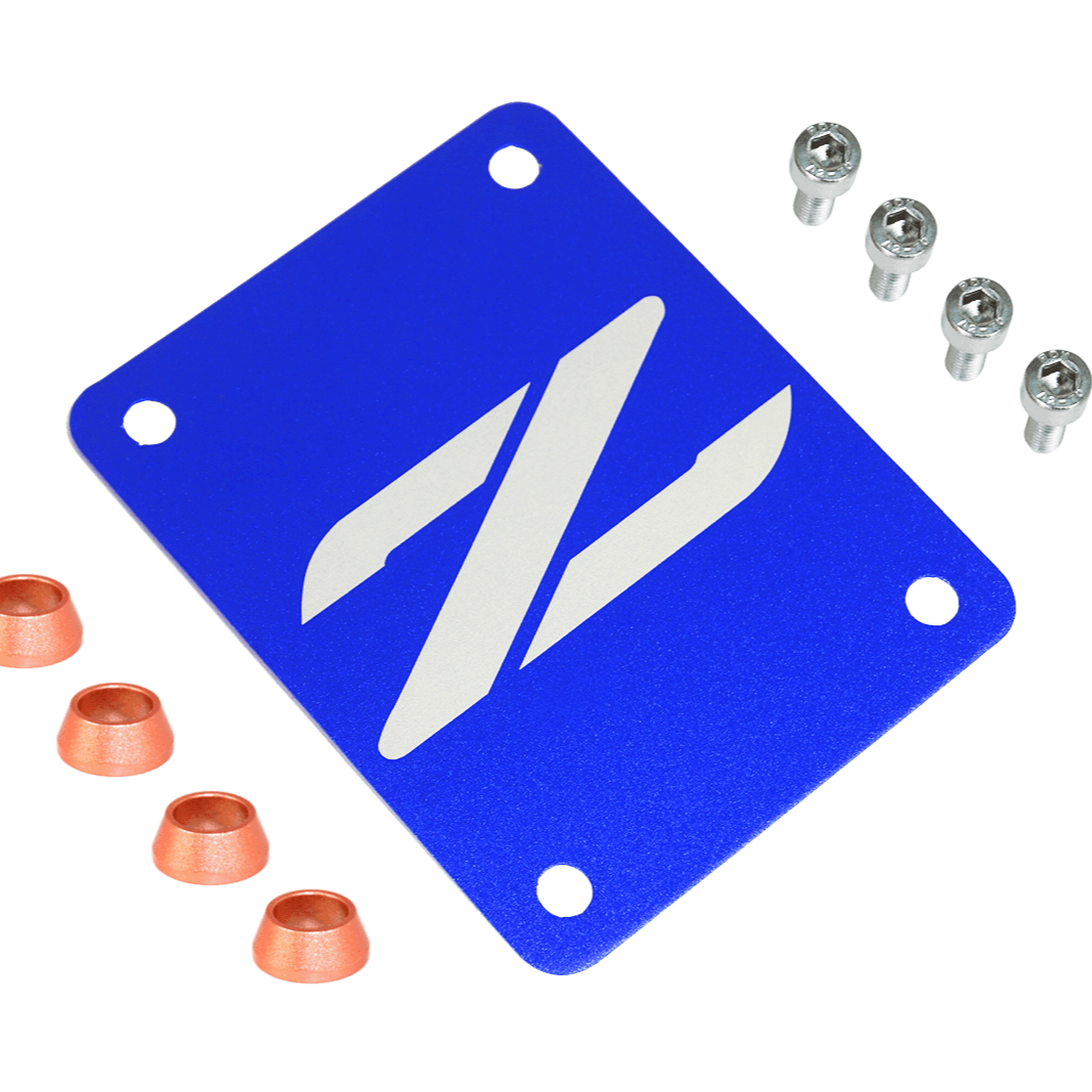 ZSPEC Blue PTU Holes Cover Plate for Z32 300zx, Billet - ZSPEC Design LLC - Hardware Fasteners - 300zx, accessory, nissan, ptu, z32 - zspecdesign.com