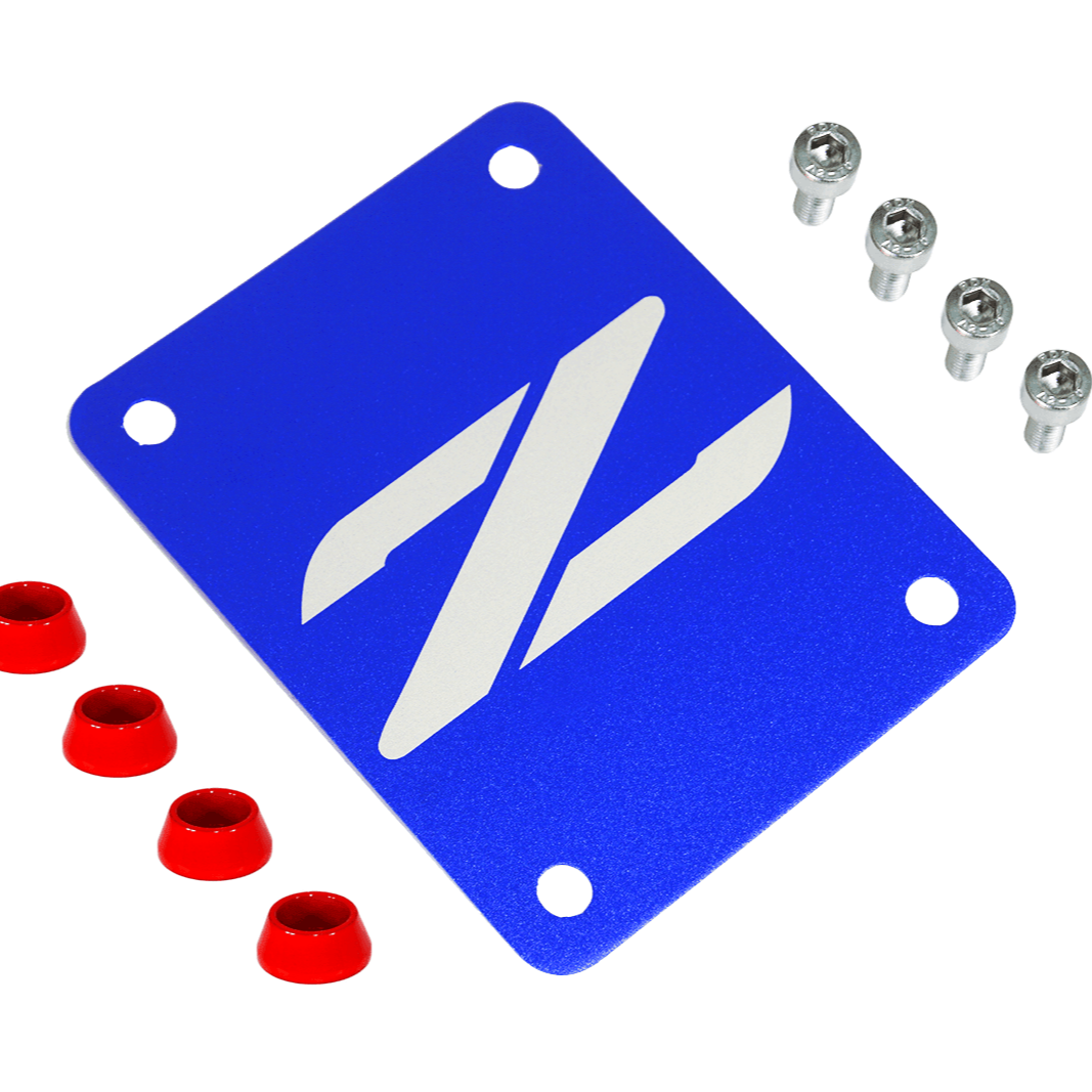 ZSPEC Blue PTU Holes Cover Plate for Z32 300zx, Billet - ZSPEC Design LLC - Hardware Fasteners - 300zx, accessory, nissan, ptu, z32 - zspecdesign.com