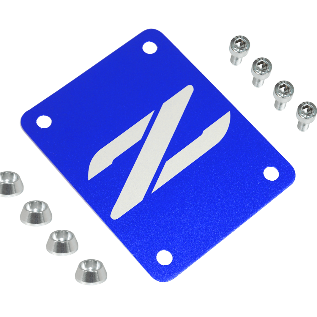 ZSPEC Blue PTU Holes Cover Plate for Z32 300zx, Billet - ZSPEC Design LLC - Hardware Fasteners - 300zx, accessory, nissan, ptu, z32 - zspecdesign.com