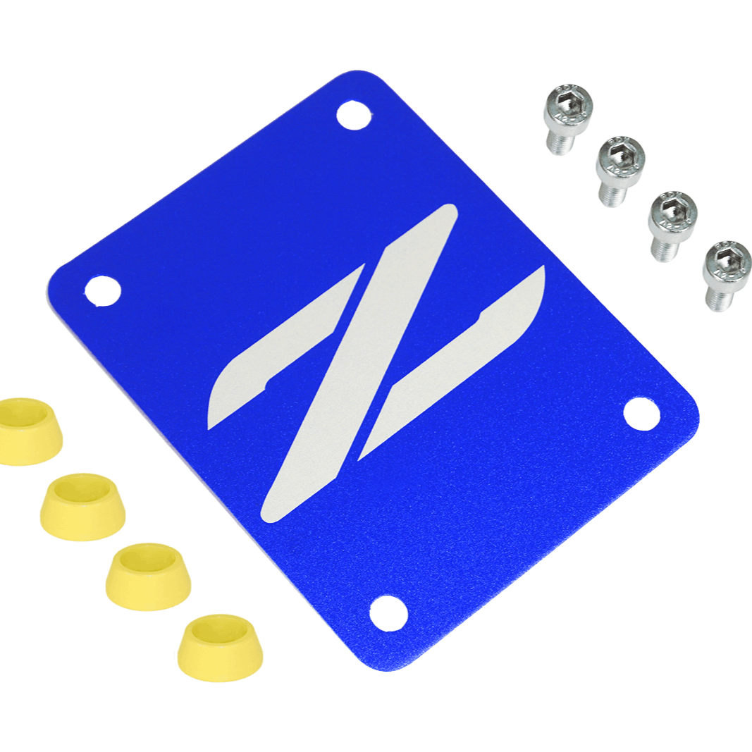 ZSPEC Blue PTU Holes Cover Plate for Z32 300zx, Billet - ZSPEC Design LLC - Hardware Fasteners - 300zx, accessory, nissan, ptu, z32 - zspecdesign.com