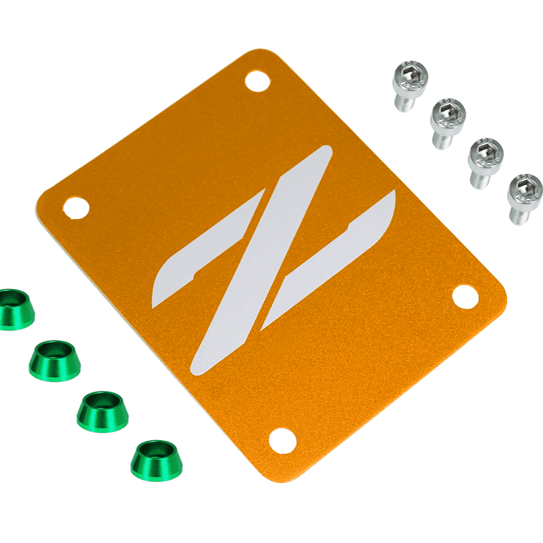 ZSPEC Orange-Gold PTU Holes Cover Plate for Z32 300zx, Billet, w/ Hardware - ZSPEC Design LLC - Hardware Fasteners - 300zx, accessory, nissan, ptu, z32 - zspecdesign.com