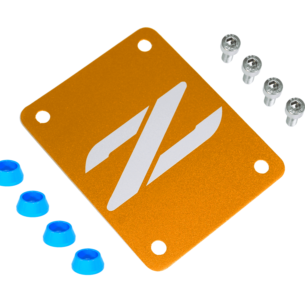 ZSPEC Orange-Gold PTU Holes Cover Plate for Z32 300zx, Billet, w/ Hardware - ZSPEC Design LLC - Hardware Fasteners - 300zx, accessory, nissan, ptu, z32 - zspecdesign.com