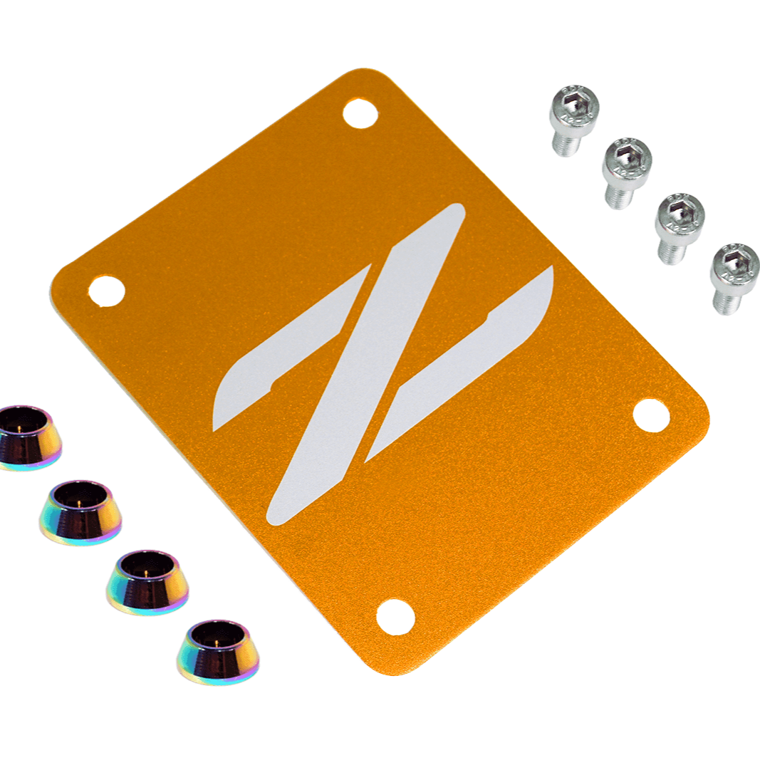 ZSPEC Orange-Gold PTU Holes Cover Plate for Z32 300zx, Billet, w/ Hardware - ZSPEC Design LLC - Hardware Fasteners - 300zx, accessory, nissan, ptu, z32 - zspecdesign.com