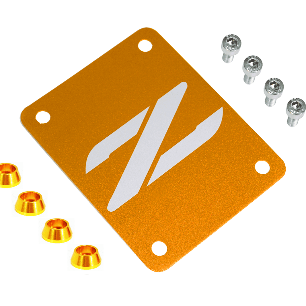 ZSPEC Orange-Gold PTU Holes Cover Plate for Z32 300zx, Billet, w/ Hardware - ZSPEC Design LLC - Hardware Fasteners - 300zx, accessory, nissan, ptu, z32 - zspecdesign.com