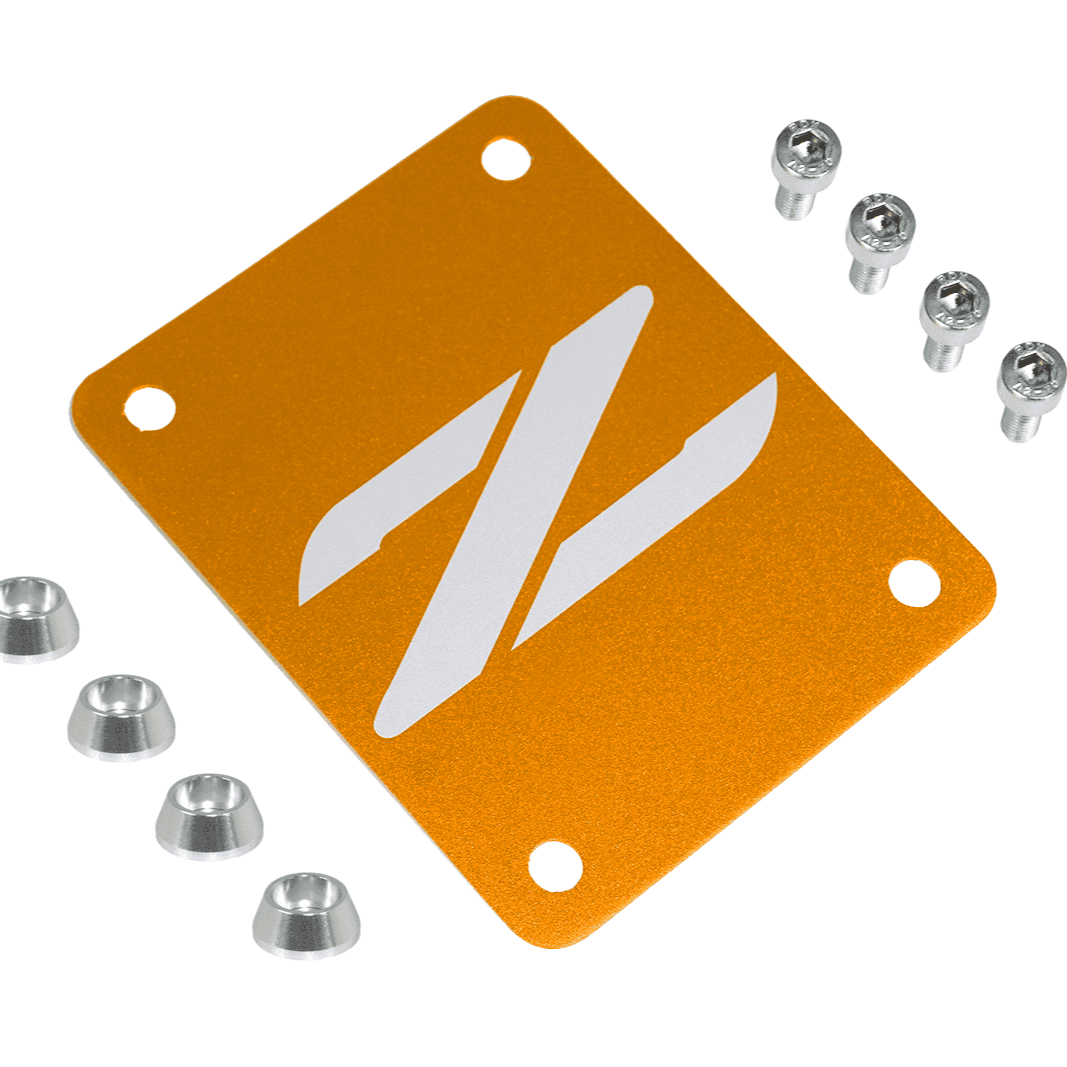 ZSPEC Orange-Gold PTU Holes Cover Plate for Z32 300zx, Billet, w/ Hardware - ZSPEC Design LLC - Hardware Fasteners - 300zx, accessory, nissan, ptu, z32 - zspecdesign.com