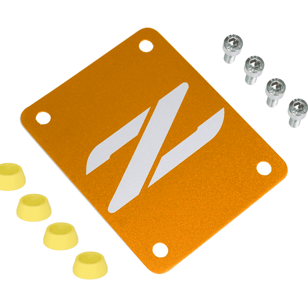 ZSPEC Orange-Gold PTU Holes Cover Plate for Z32 300zx, Billet, w/ Hardware - ZSPEC Design LLC - Hardware Fasteners - 300zx, accessory, nissan, ptu, z32 - zspecdesign.com