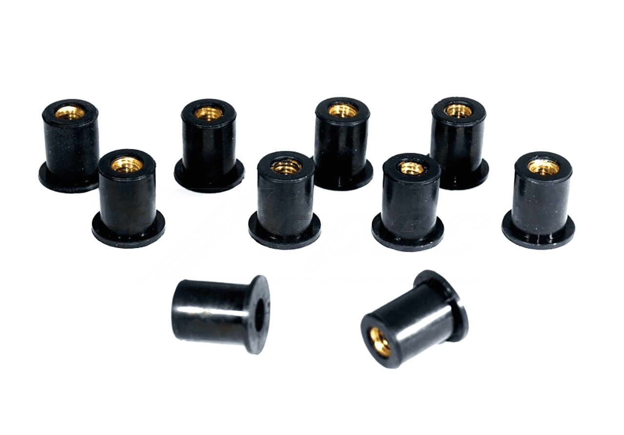 ZSPEC M8 Rubber Well Nuts for SUV/Truck Body Elements & Over-Fender Flares, 10-Pack - ZSPEC Design LLC - Hardware Fasteners - 44-pack, abflug, aimgain, amuse, auto veloce, body, body hardware, body kit, clinched, damd, Do-Luck, fender, flare, fujimura, greddy, hamann, hks, ings+1, knight sports, kuhl, lbw, liberty walk, m-sports, m5, novitec, pandem, per each, rocket bunny, rowen, sense, street hunter, twinz, veilside, zele, zero sports - zspecdesign.com