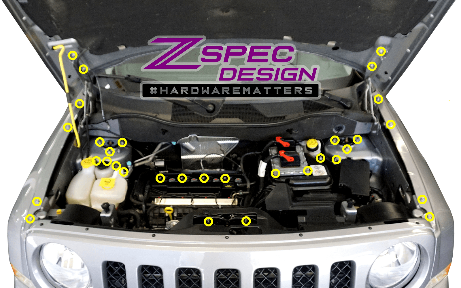 Zspec Stage 2 Dress Up Bolts Fastener Kit For Jeep Patriot Compass Stainless Billet