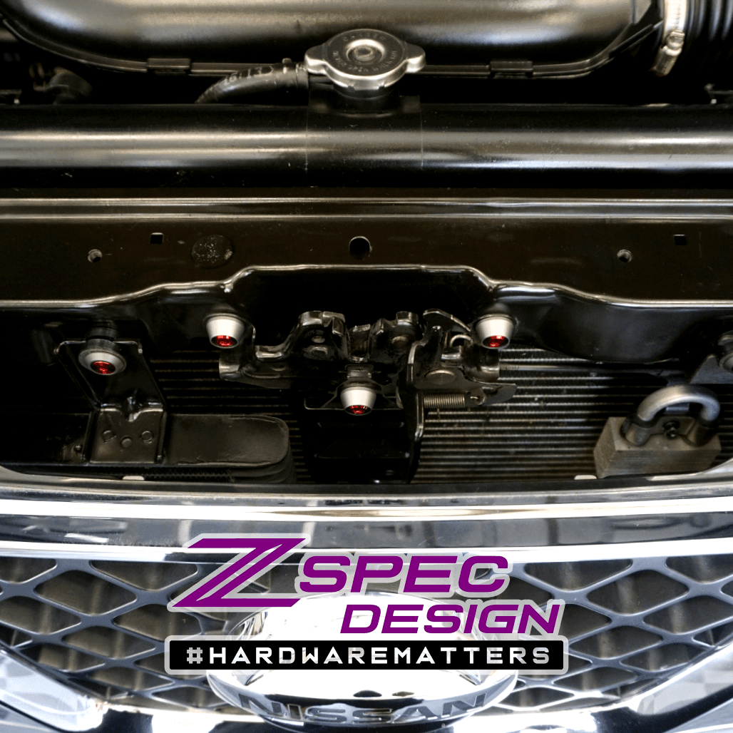 ZSPEC "Stage 2" Dress Up Bolts® Fastener Kit for '05-21 Nissan Frontier D40, Titanium & Billet - ZSPEC Design LLC - Hardware Fasteners - 2022, d40, Fastener Kit, frontier, nissan, pro-4x, stage 2, Washer Color - zspecdesign.com