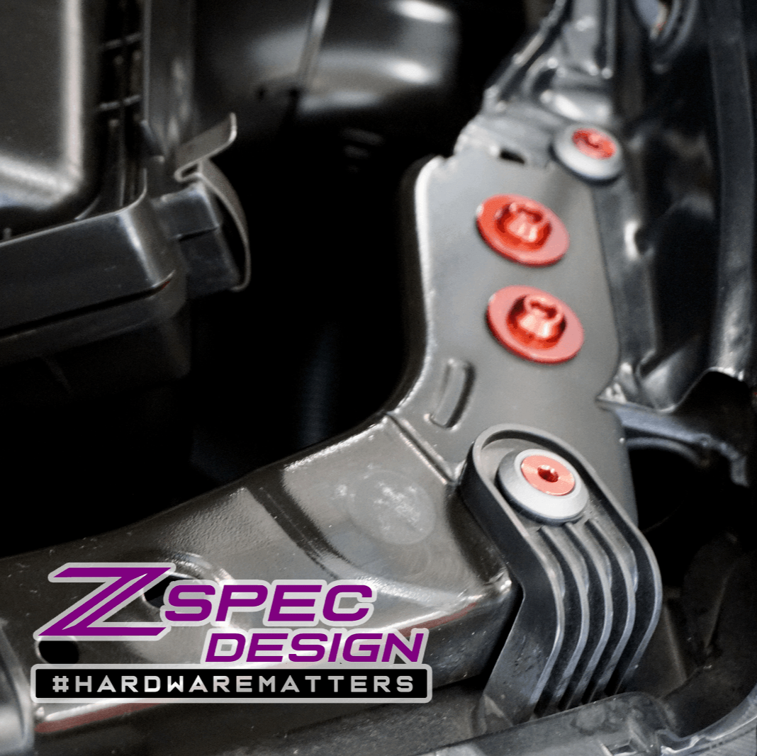 ZSPEC "Stage 2" Dress Up Bolts® Fastener Kit for '05-21 Nissan Frontier D40, Titanium & Billet - ZSPEC Design LLC - Hardware Fasteners - 2022, d40, Fastener Kit, frontier, nissan, pro-4x, stage 2, Washer Color - zspecdesign.com