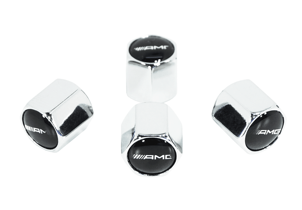 Chrome Valve Stem Tire Caps Style AMG