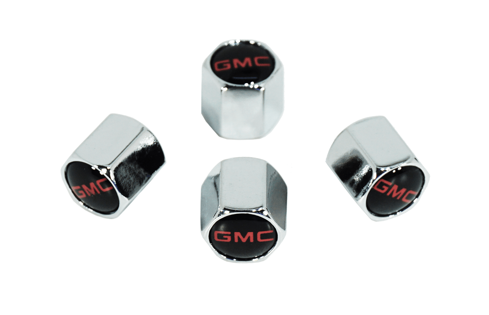 Chrome Valve Stem Tire Caps, Style: GMC  Wheel Rim Exterior Upgrade Performance Accessory Car Show Vehicle Auto AWD Turbo ZSPEC Dress Up Bolts Competition Rally Racing Truck Van Pickup 4x4 4WD