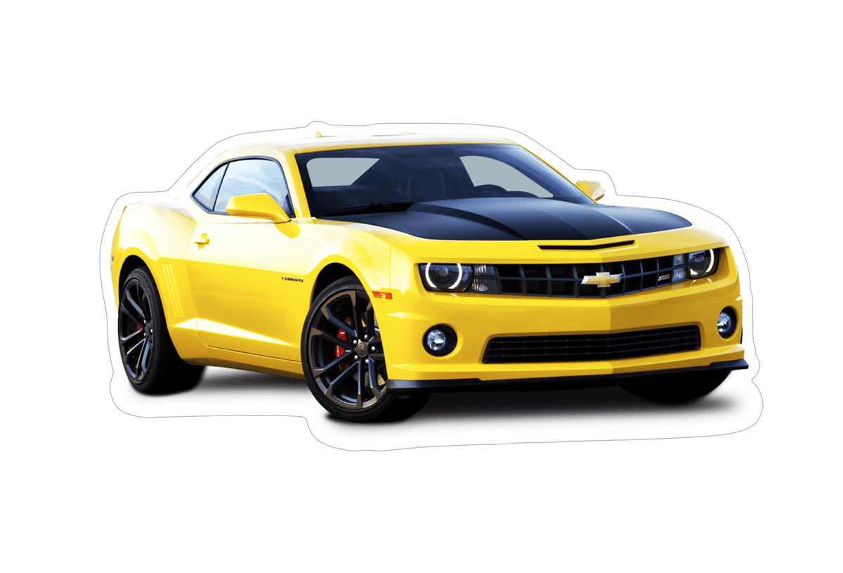 Chevrolet Camaro Sports Car Vinyl Decal / Sticker, Yellow Vehicle Decals ZSPEC Design LLC.